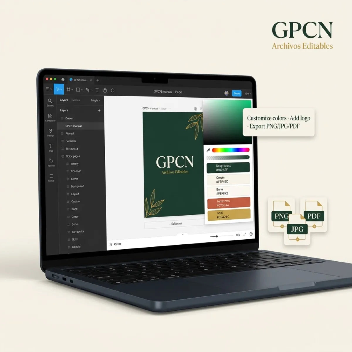 Enlaces de Edición — Archivos editables del manual GPCN en una app de diseño